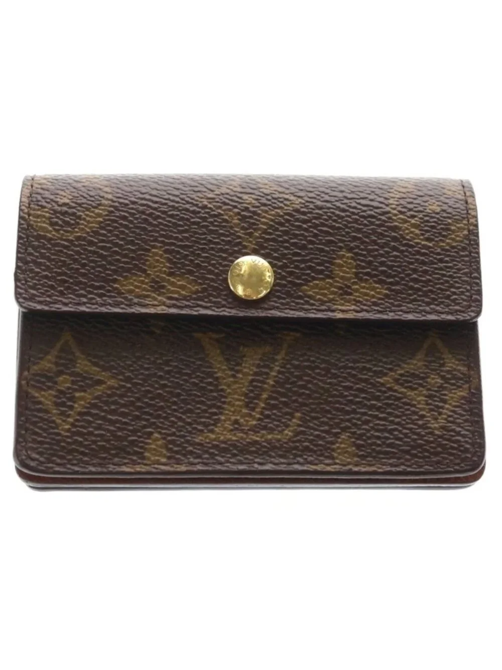 Louis Vuitton Monogram Porte-Monnaie Accordion Coin Case Wallet Brown