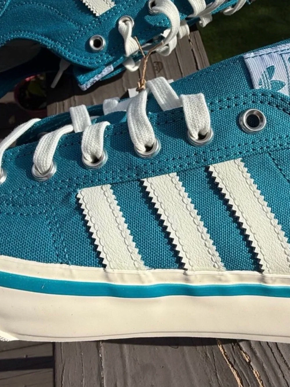Adidas Nizza RF 74 Teal Canvas Sneakers