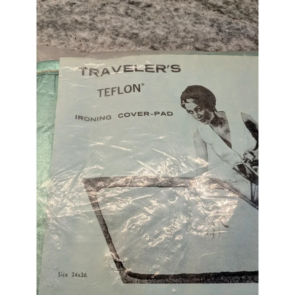 Vintage Traveler's Teflon Ironing Cover-Pad Mint Metallic Gustin‎ Kramer Co
