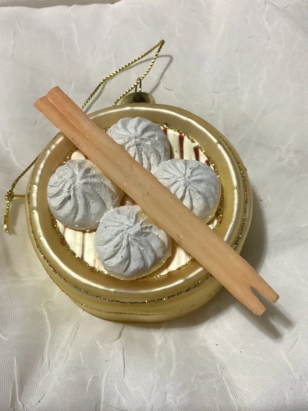 Sushi & Chinese Dumplings Glass Christmas Ornaments Fun Holiday Tree Decor
