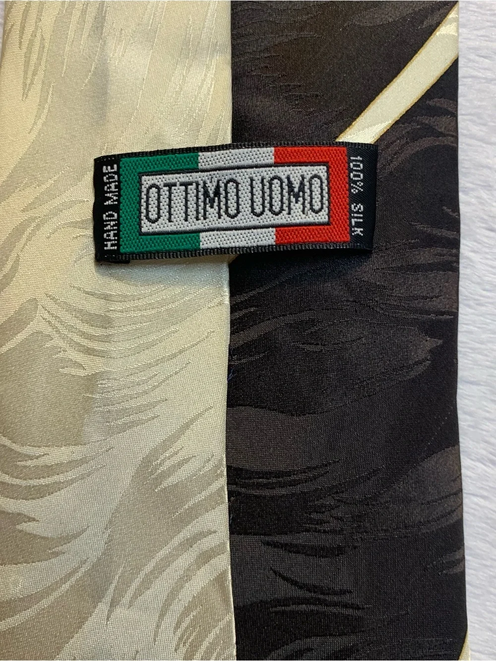 Vintage Ottimo Uomo Artistic Silk Geometric Mens Tie Made In Italy Multicolor