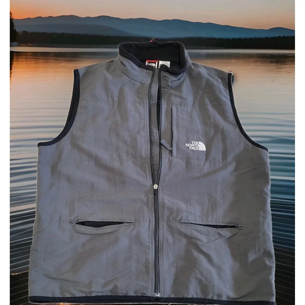 🌲Vintage The North Face Vest Mens L Grey Utility Tech Windbreaker Y2K Gorpcore