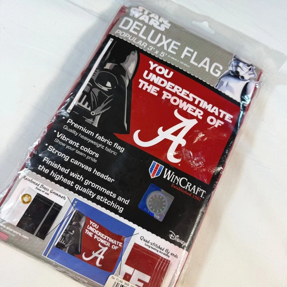 New Darth Vader‎ Star Wars Flag 3x5 Red Underestimate NCAA Alabama Wincraft NWT