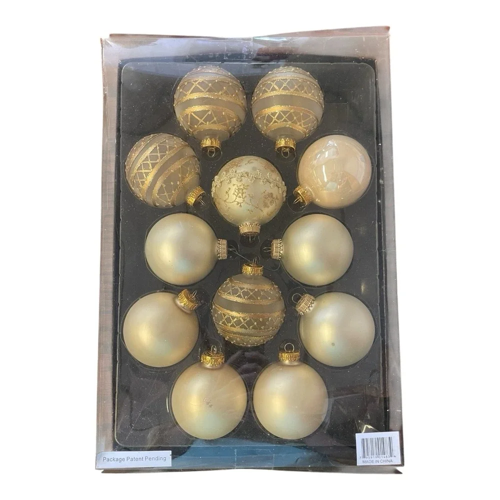 Vintage Waterloo Gardens Inc.‎ Gold Christmas Ornament Set