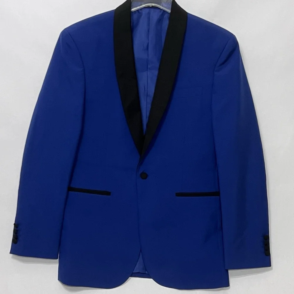 Braveman‎ Blazer Jacket Double Vent Sport Coat Blue Black Men Size 38R Pre-Owned