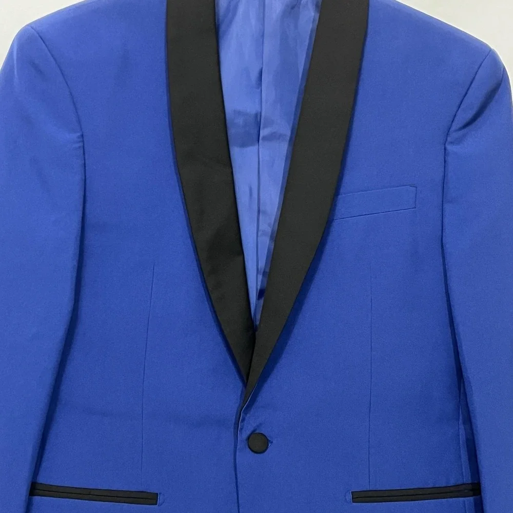 Braveman‎ Blazer Jacket Double Vent Sport Coat Blue Black Men Size 38R Pre-Owned