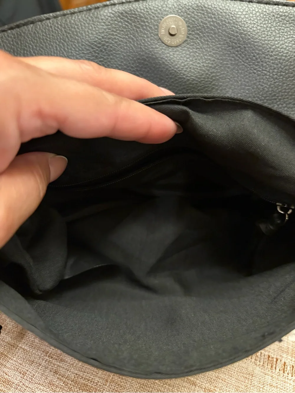 Botkier New York Black Backpack NWOT Nylon Faux Leather Flap Bag