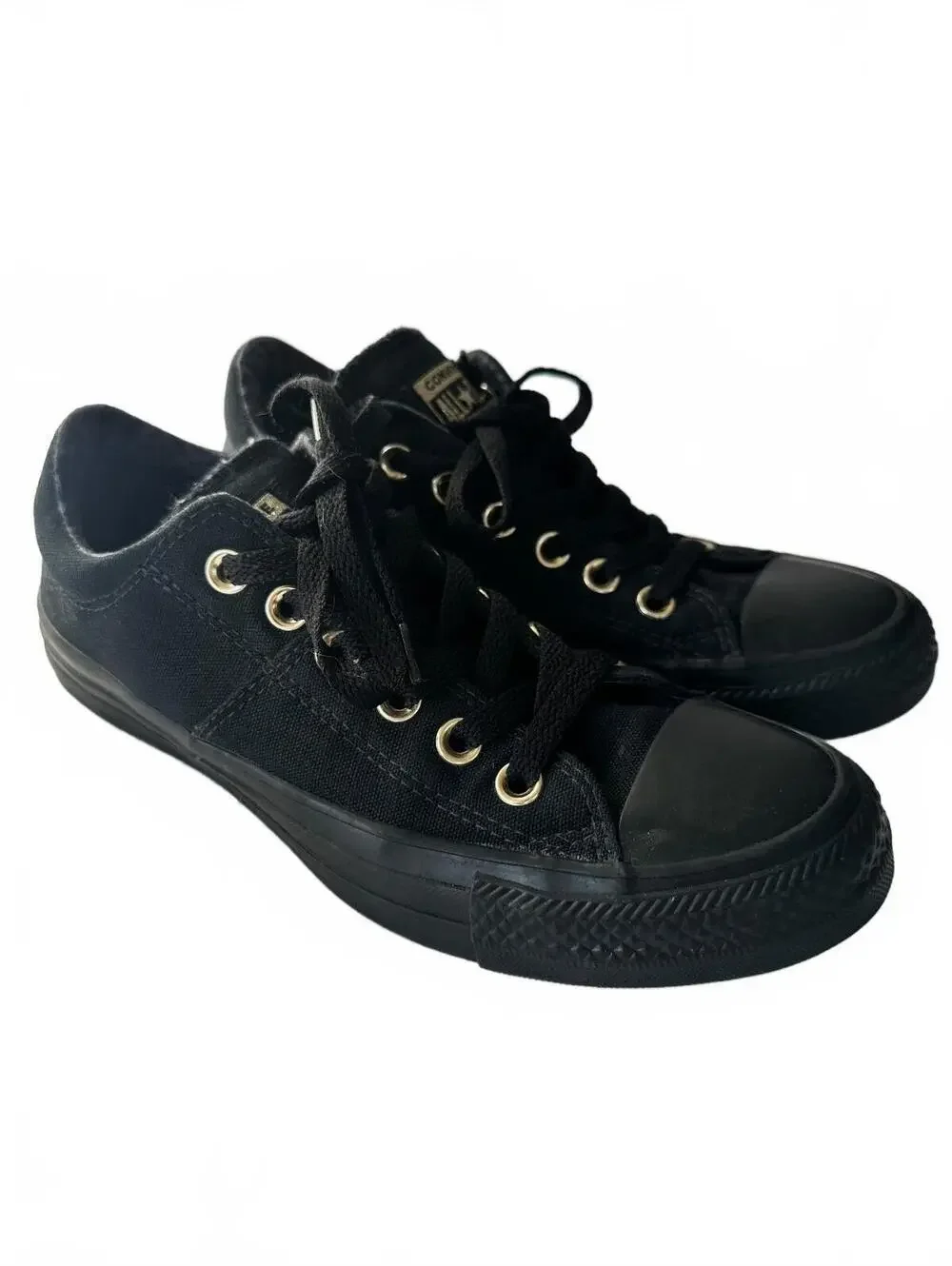 Converse All Star Black and Gold Low-Top Sneakers Size 5