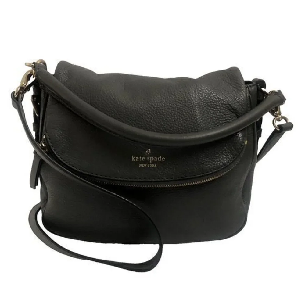 Kate Spade Crossbody Shoulderbag Devin Cobble Hill Smoke Gray Pebble Leather