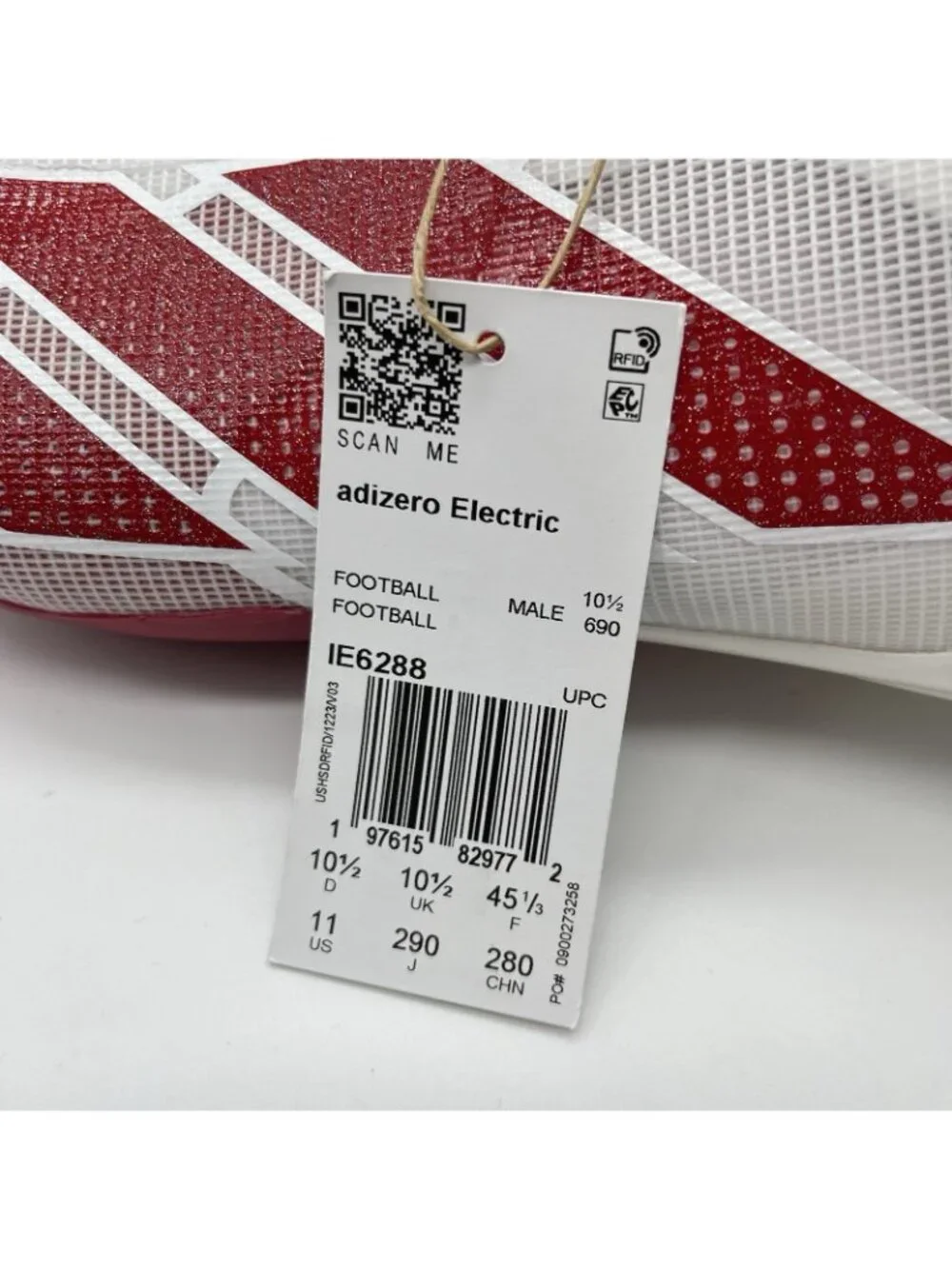 adidas Adizero Electric Men's Football Cleats White Red Size 11 IE6288