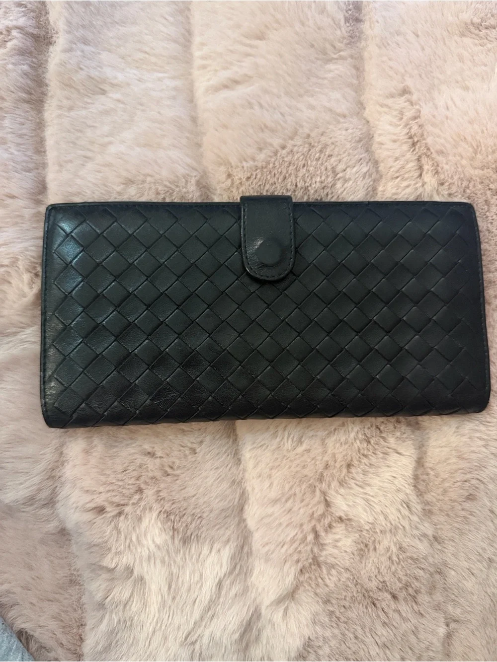 Bottega Veneta Black Leather Fold Wallet