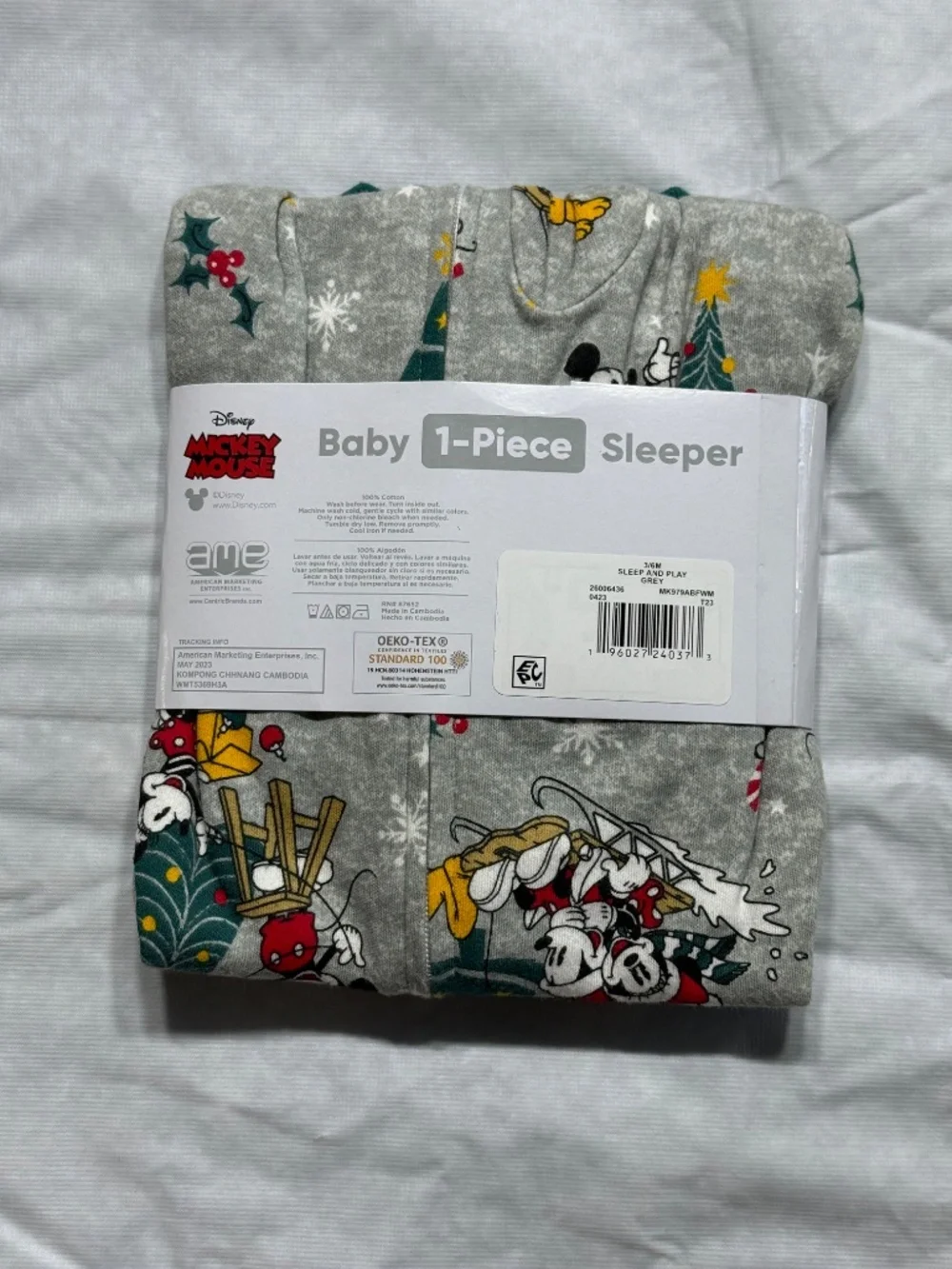Disney Baby Mickey Mouse Footie Pajamas Size 3-6 Months NWT