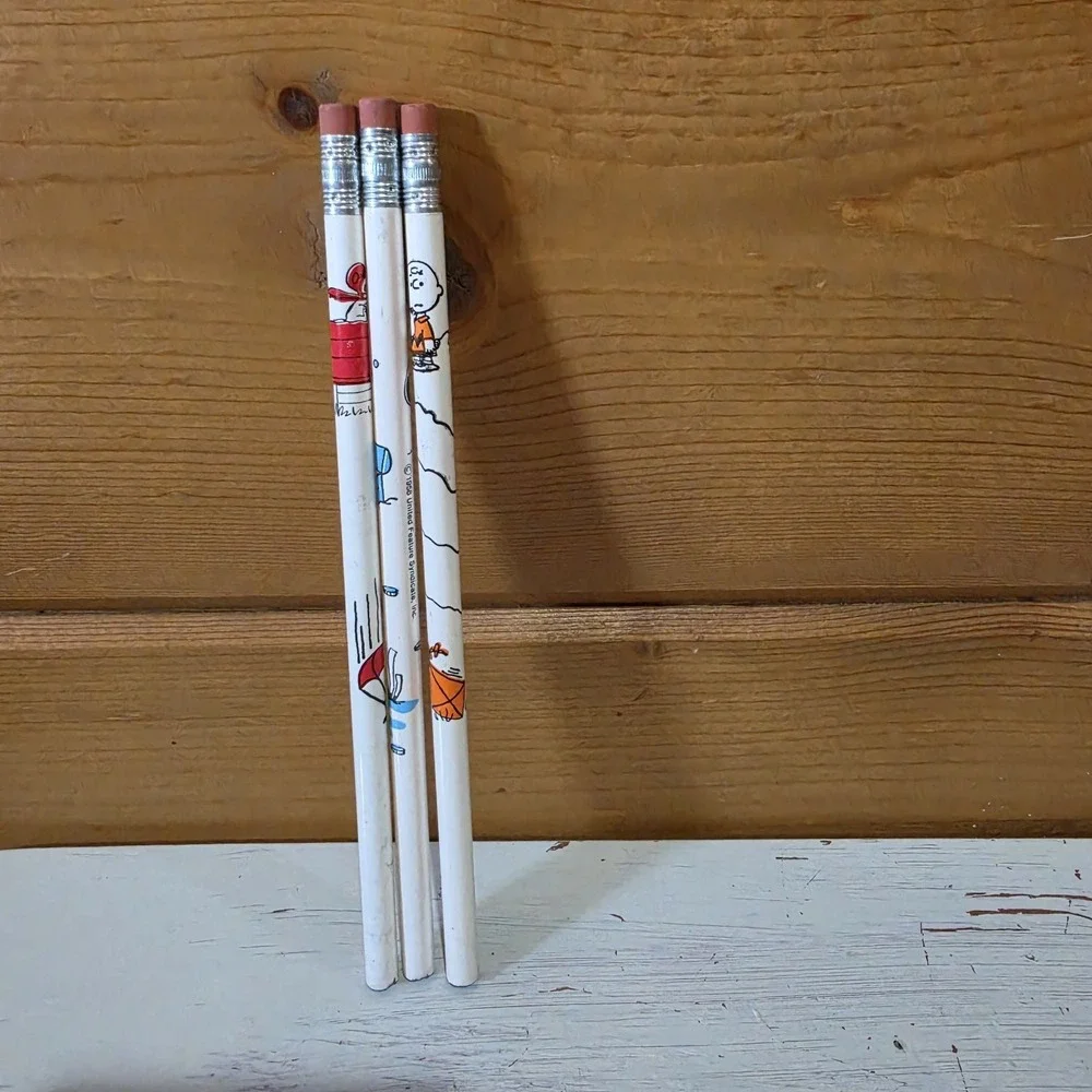 Vintage Peanuts Snoopy Charlie Brown 1950s 1960s Empire Pencil Company 3 pencils