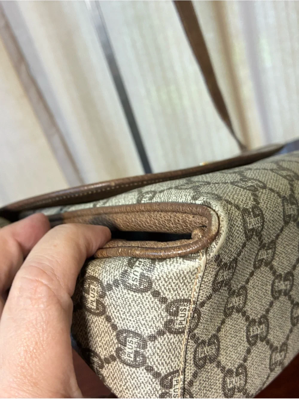 Brown Monogram Clutch with Gold-Tone Logo