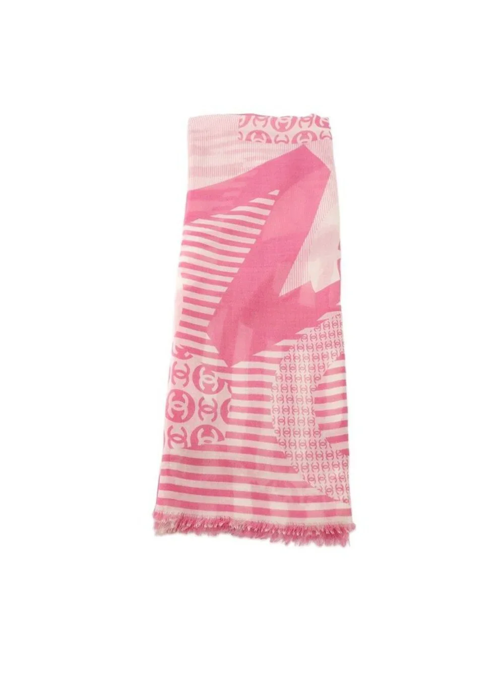 Chanel Scarf CC Logo Large Shawl Cashmere