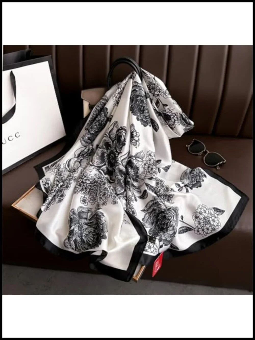 Silk Feeling Fashion Scarf Long Lightweight Shawl Headwrap