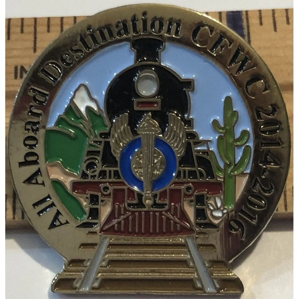 CFWC Pin Railroad Train California Federation of‎ Women's Clubs 2014-2016 Enamel
