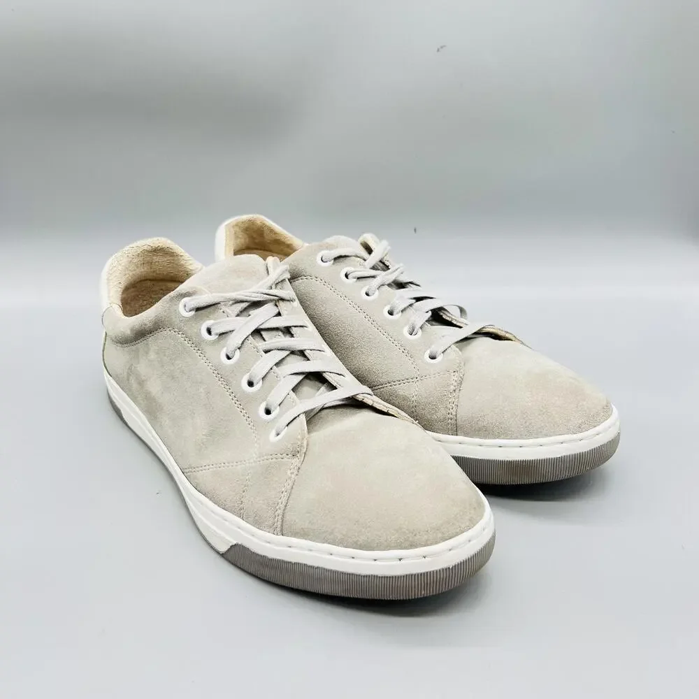 Johnston & Murphy Shoes Mens 9 Beige Suede Low Top Casual Sneakers Comfort