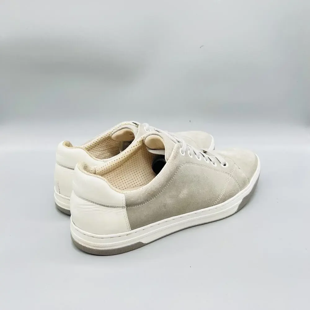 Johnston & Murphy Shoes Mens 9 Beige Suede Low Top Casual Sneakers Comfort