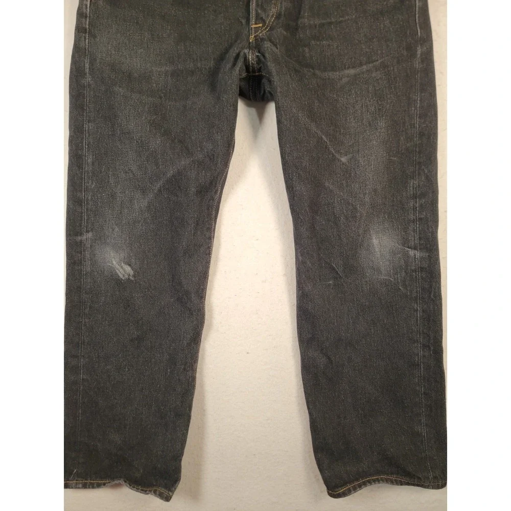 Levis 501 Jeans Mens 36x30 Black Straight Button Fly Denim Fits‎ 34x28.5