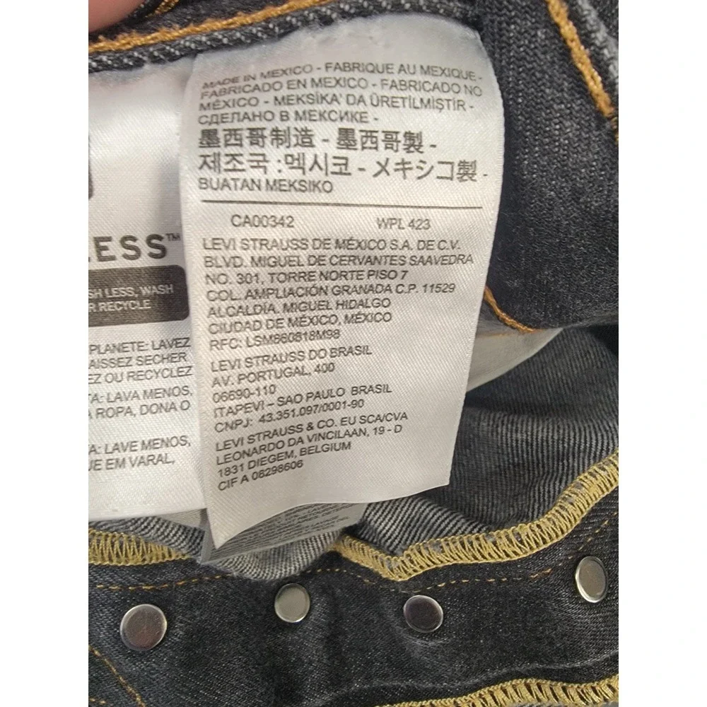 Levis 501 Jeans Mens 36x30 Black Straight Button Fly Denim Fits‎ 34x28.5