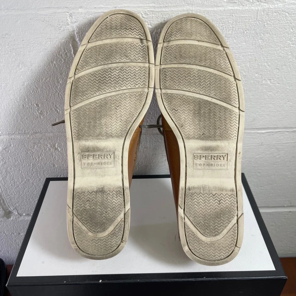Sperry‎ Top Sider STS12002 Brown Leather Boat Shoes Lace Up Men's Size 13 M