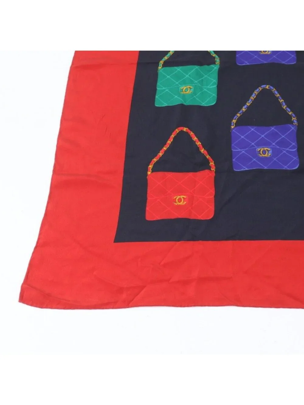 Chanel Quilted Bag Pattern CC Logo Scarf Shawl