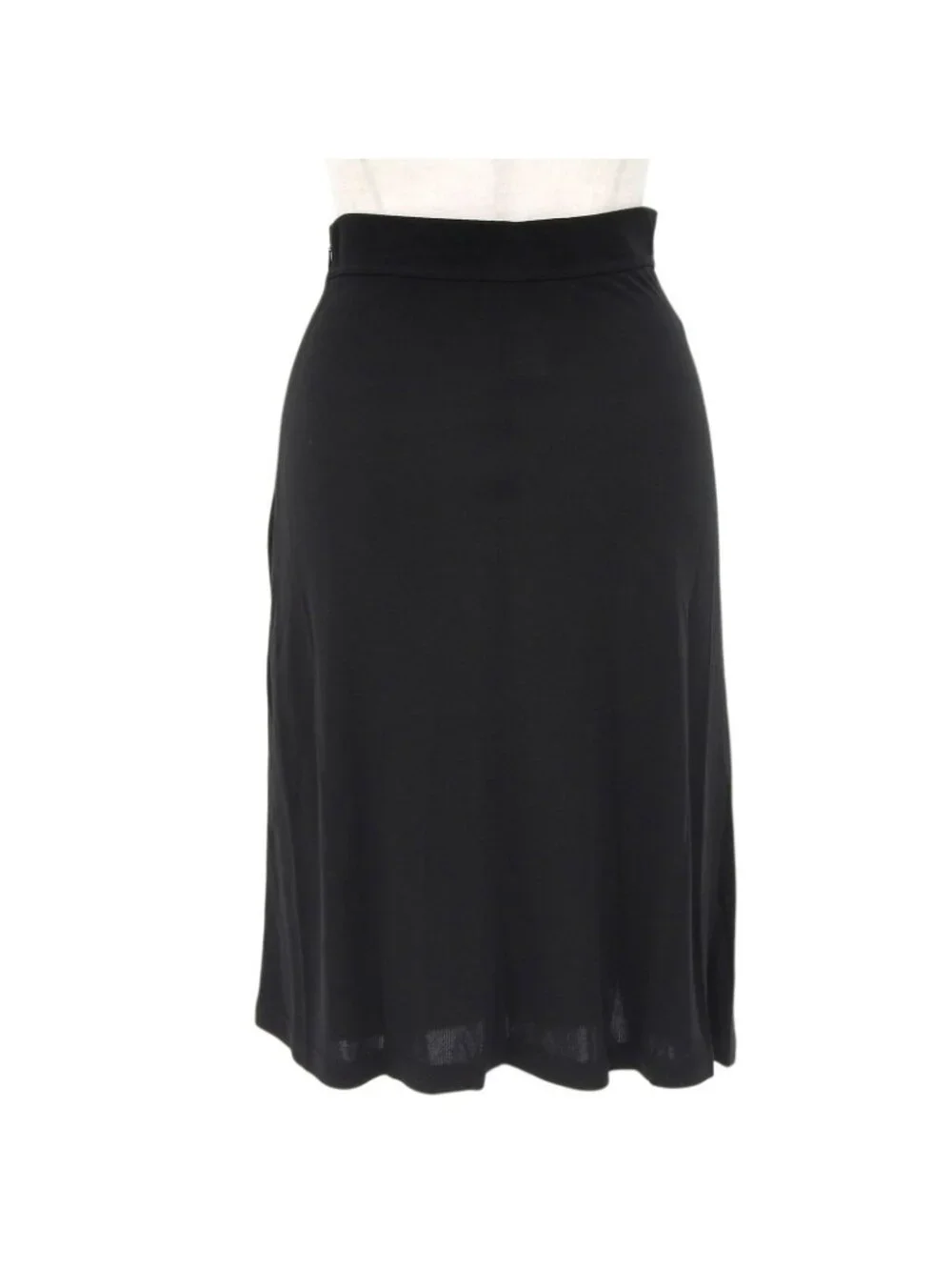 Chanel Boutique Vintage Logo Embroidery Sheer Skirt Black 36