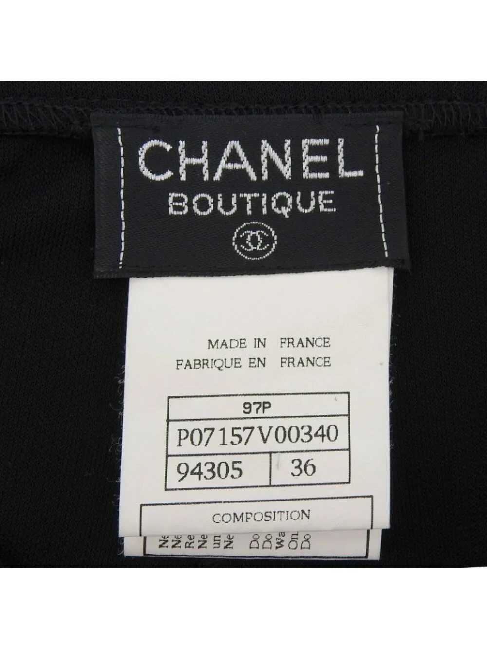 Chanel Boutique Vintage Logo Embroidery Sheer Skirt Black 36
