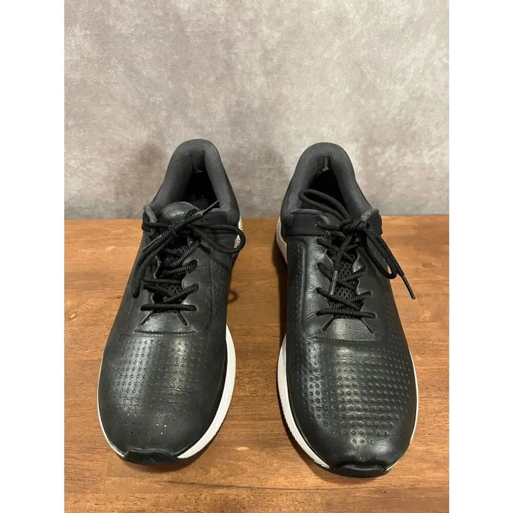 Johnston & Murphy Black Leather Athletic Sneakers with White Sole size 9.5
