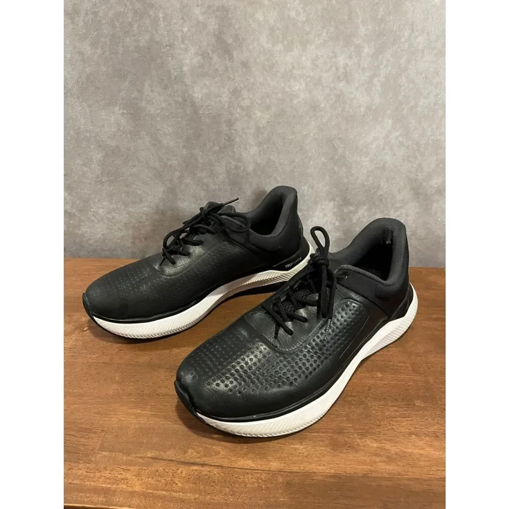 Johnston & Murphy Black Leather Athletic Sneakers with White Sole size 9.5