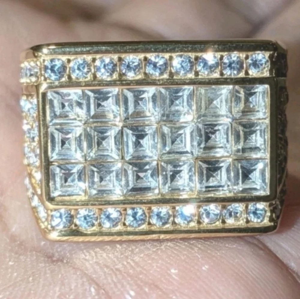 Mens Stainless Steel Hip Hop Ring Size 12