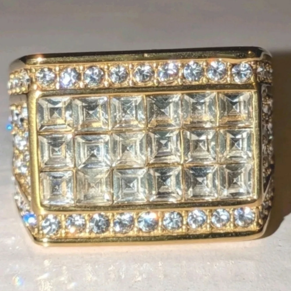 Mens Stainless Steel Hip Hop Ring Size 12