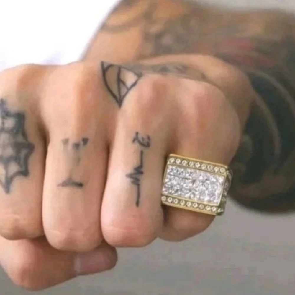 Mens Stainless Steel Hip Hop Ring Size 12