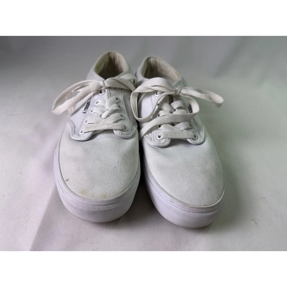 Vans Atwood Low White Canvas Skate‎ Shoes Mens Size 8.5 Casual Low Top Sneakers