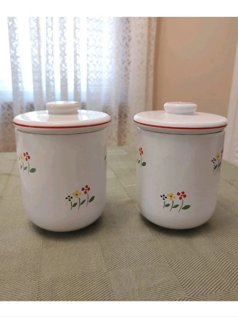 Vintage RB Bernarda Canisters Set 2433 Portugal Ceramic Container Storage Jars