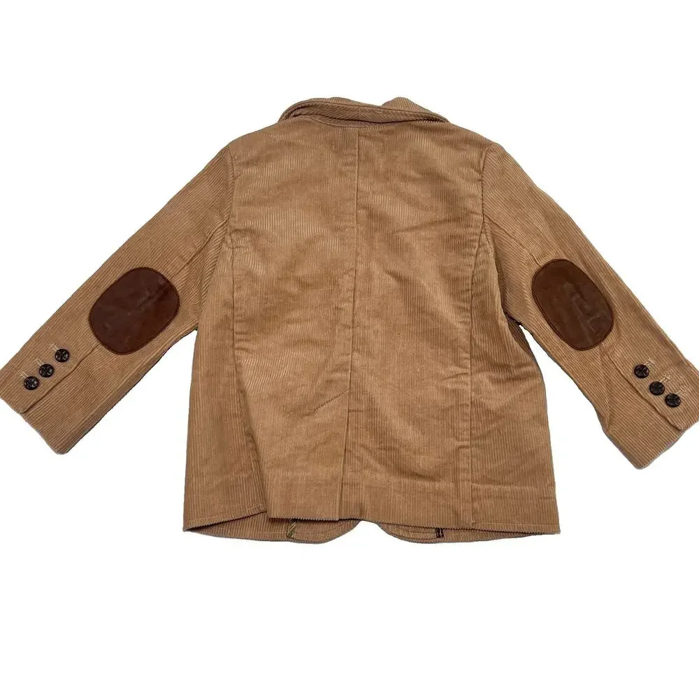 Janie and Jack Coat Size 18-24 Months Beige Corduroy Elbow Patches Blazer Jacket