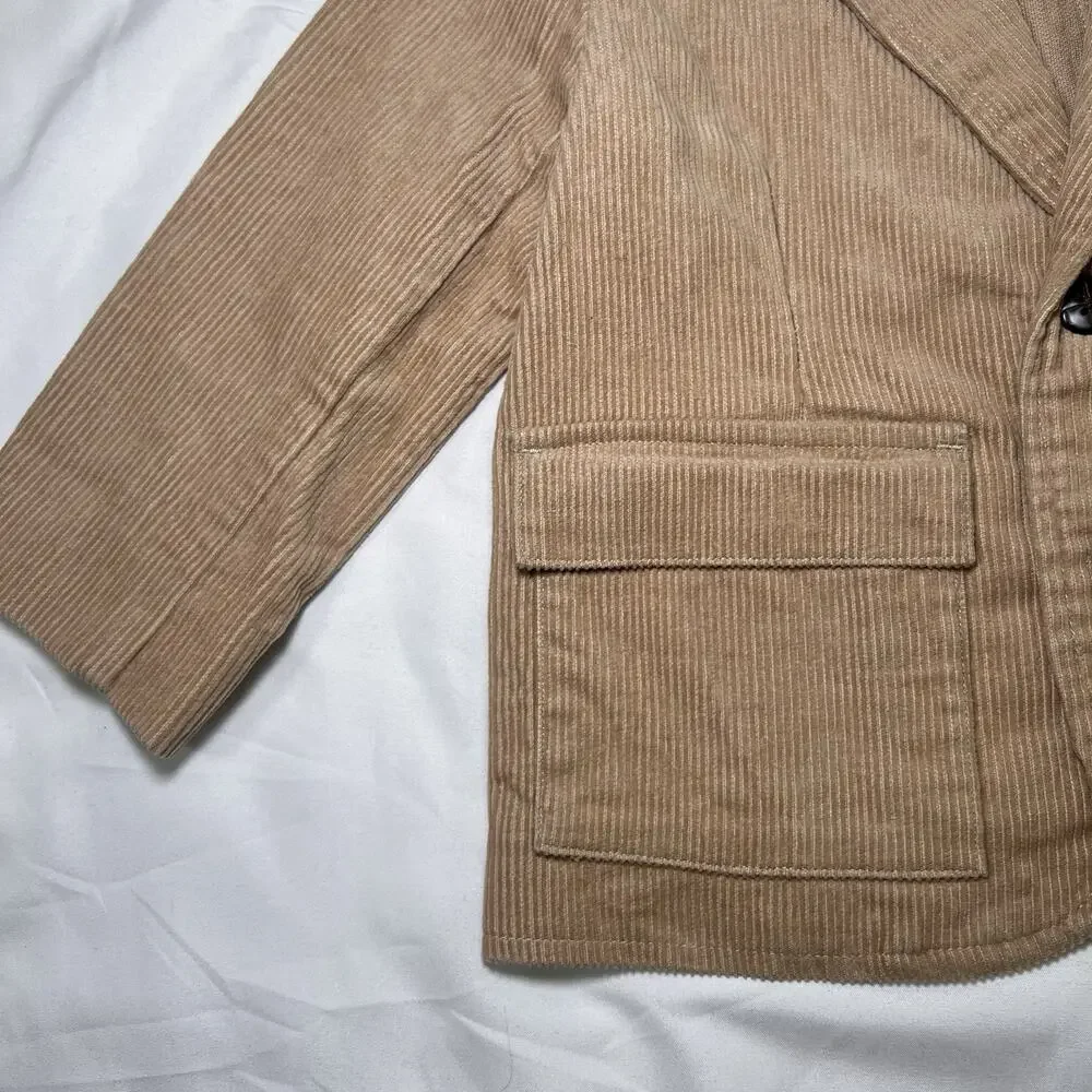 Janie and Jack Coat Size 18-24 Months Beige Corduroy Elbow Patches Blazer Jacket