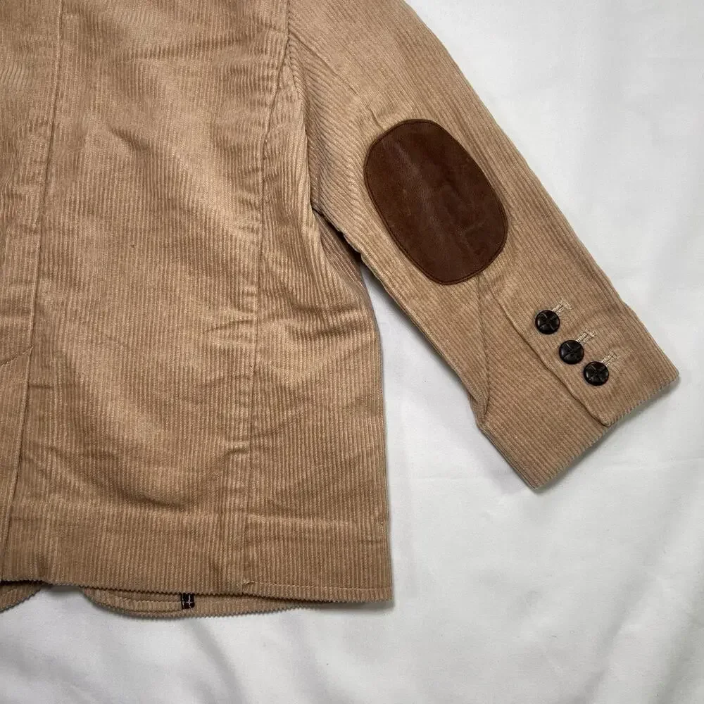 Janie and Jack Coat Size 18-24 Months Beige Corduroy Elbow Patches Blazer Jacket