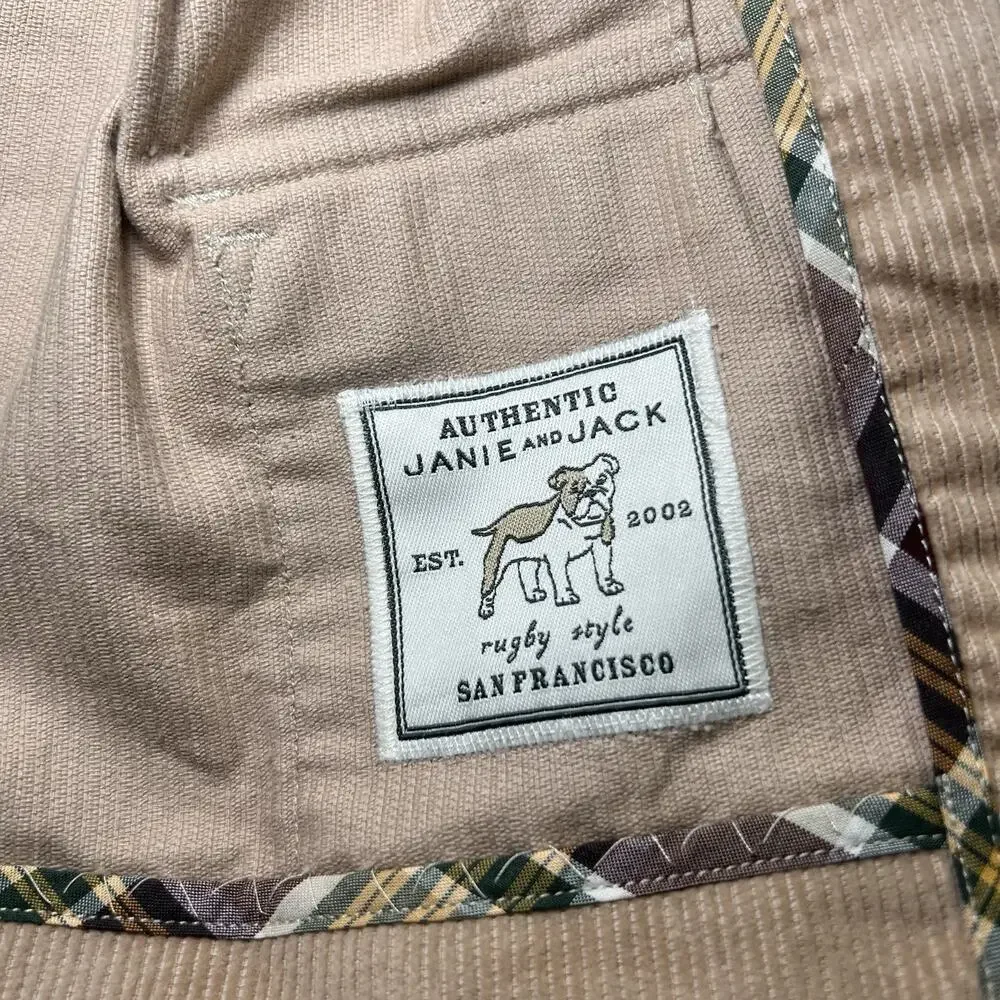 Janie and Jack Coat Size 18-24 Months Beige Corduroy Elbow Patches Blazer Jacket