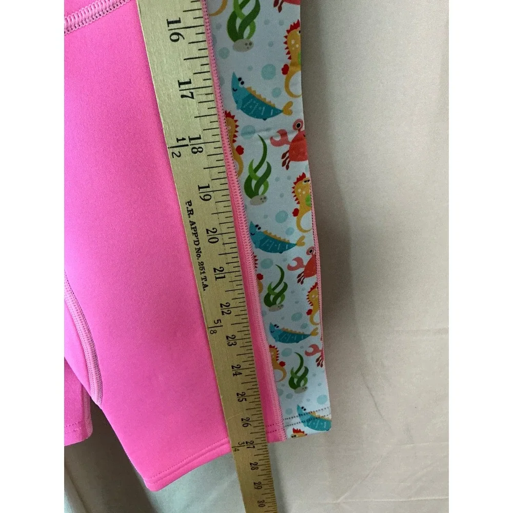 Sport Wetsuit Girls Medium Pink Excellent Short Sleeve Neoprene Sea Creatures