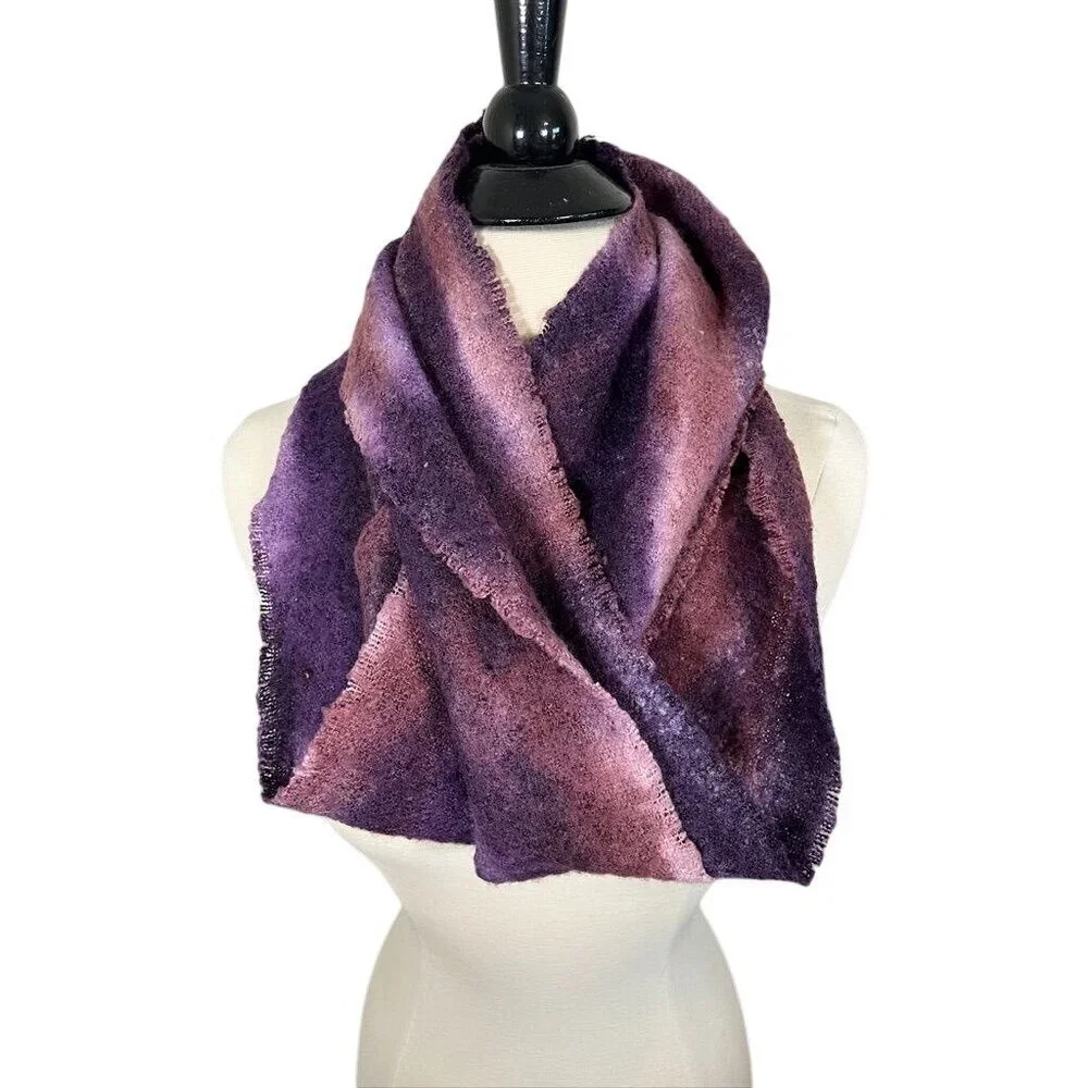 Pure‎ Jill Color Infinity Scarf Purple Cozy Fuzzy Boho Western Preppy Ombre Chic