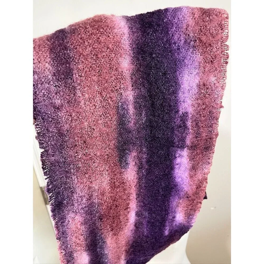 Pure‎ Jill Color Infinity Scarf Purple Cozy Fuzzy Boho Western Preppy Ombre Chic