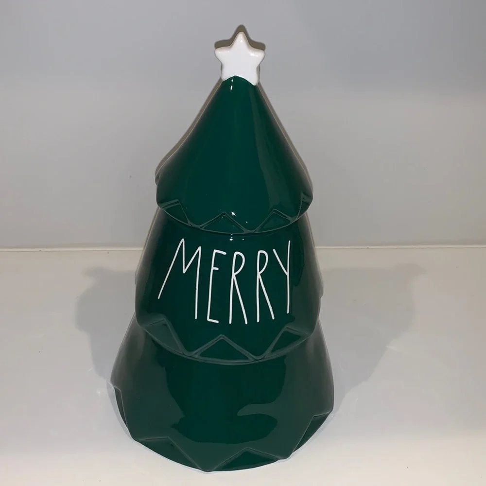 Rae Dunn Ceramic Christmas Tree Cookie‎ Jar Canister