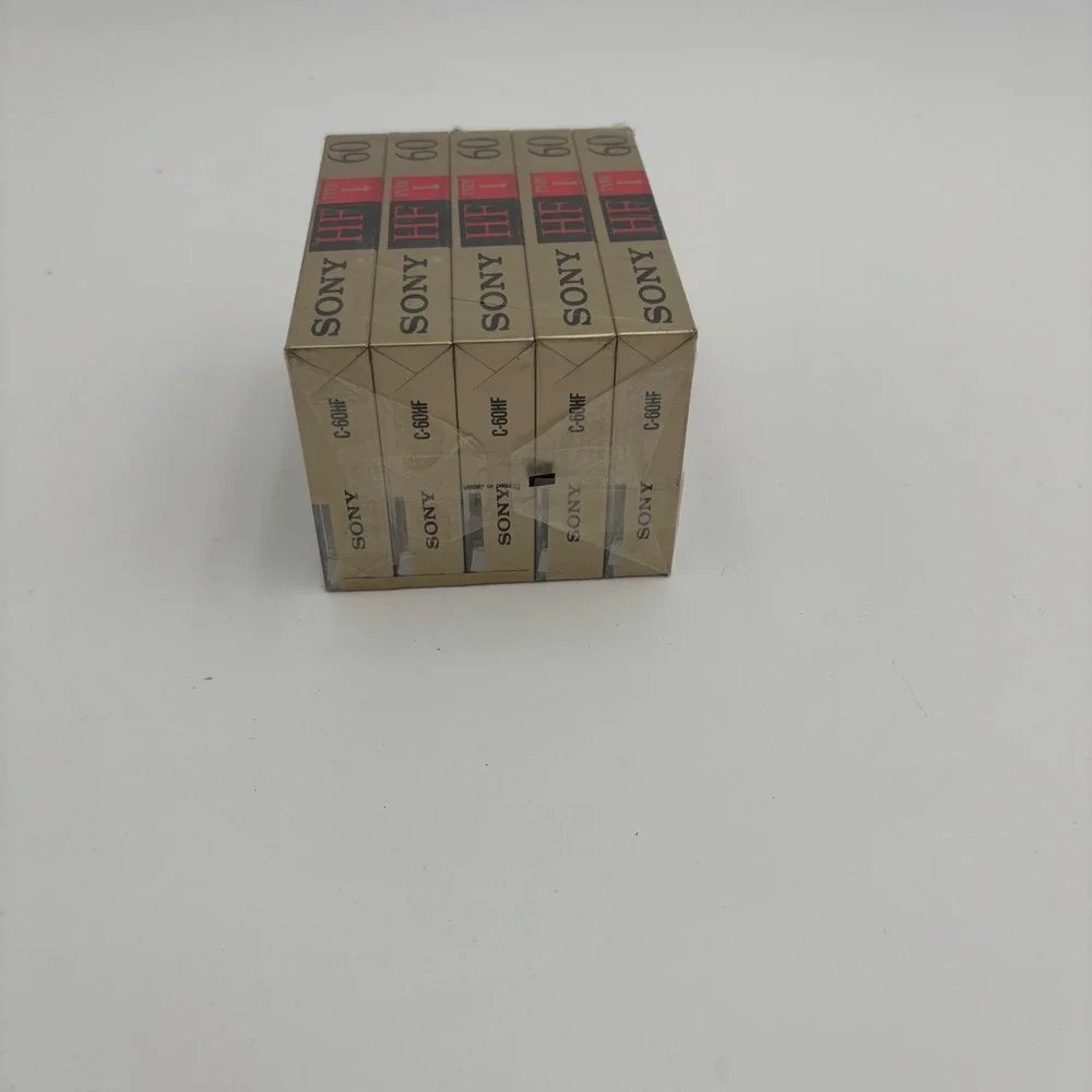 Sony HF 60 Cassette Tapes 5 Pack Gold New‎ Sealed Type I Normal Bias C-60HF