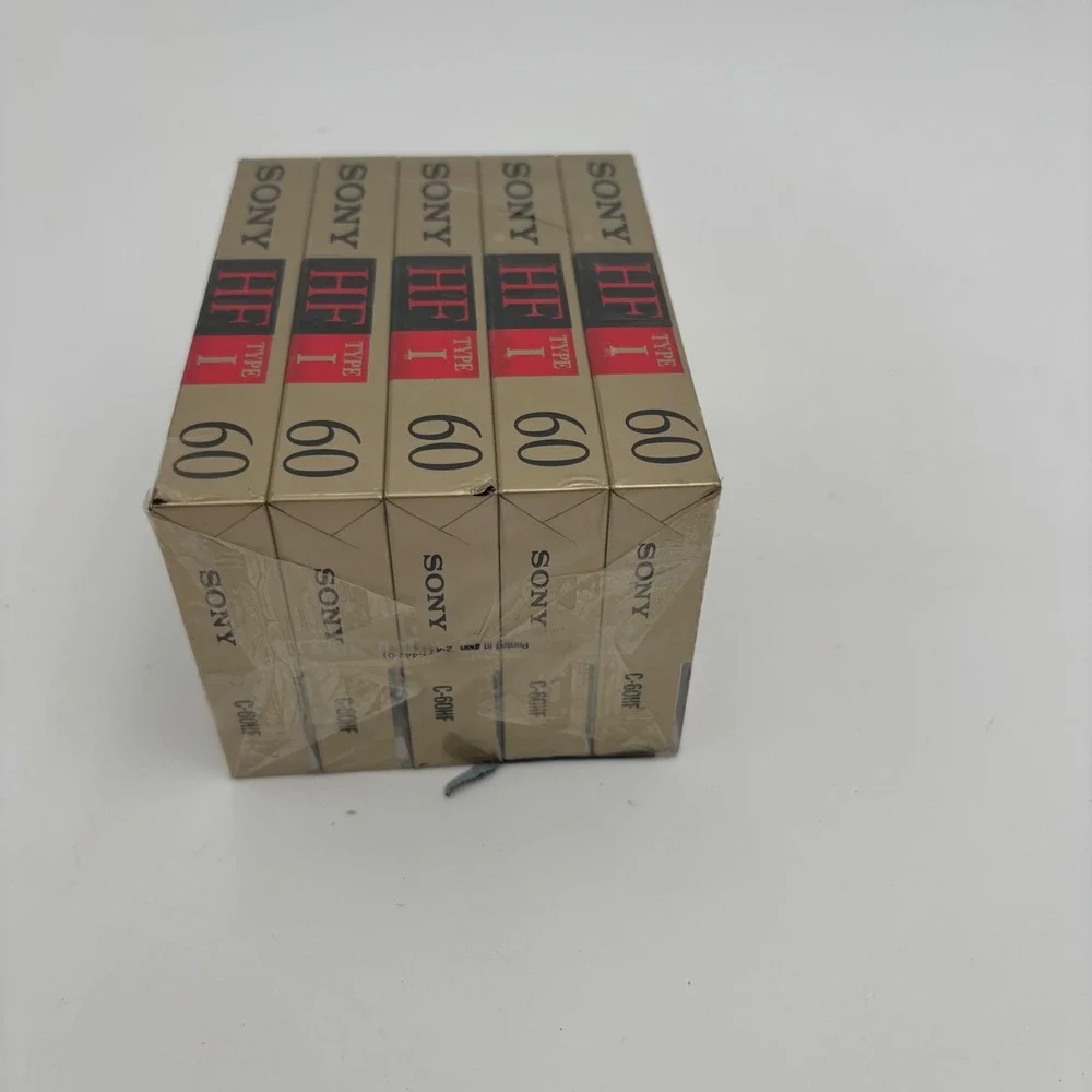 Sony HF 60 Cassette Tapes 5 Pack Gold New‎ Sealed Type I Normal Bias C-60HF