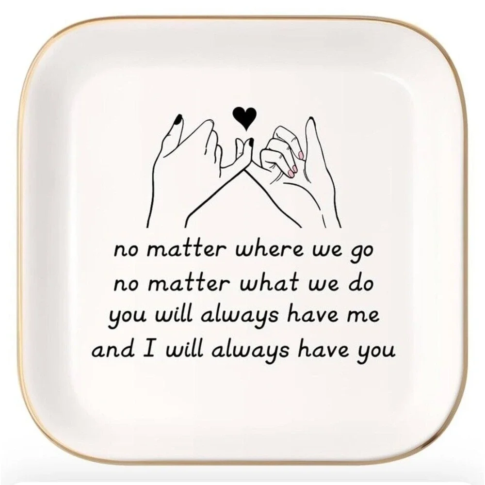 Sister / Mother / Friendship‎ Long Distance Ceramic Ring & Trinket Dish