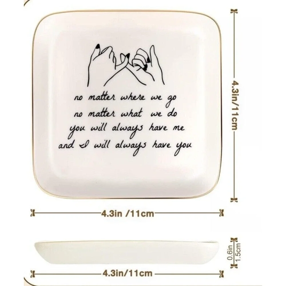 Sister / Mother / Friendship‎ Long Distance Ceramic Ring & Trinket Dish