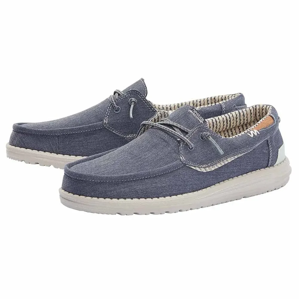 HEYDUDE MEN'S WELSH CHAMBRAY SEA BLUE, SIZE 12 | MEN’S LOAFERS |