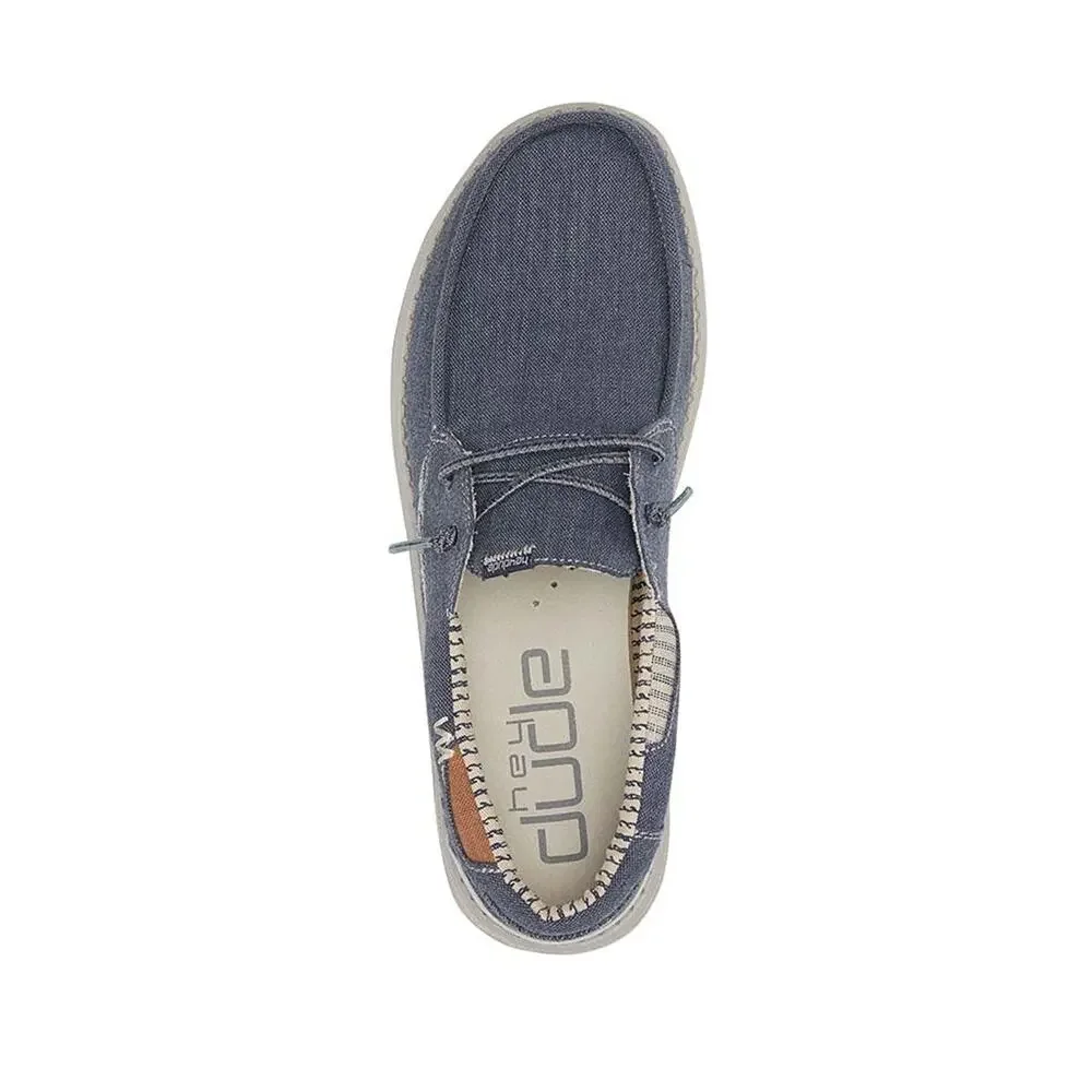 HEYDUDE MEN'S WELSH CHAMBRAY SEA BLUE, SIZE 12 | MEN’S LOAFERS |